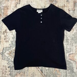 Donnkenney Women's Black Blouse Medium vintage short sleeve